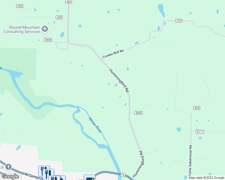 map of restaurants, bars, coffee shops, grocery stores, and more near 13141 Hummingbird Road in Elkins