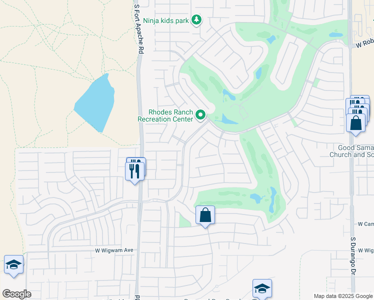 map of restaurants, bars, coffee shops, grocery stores, and more near 417 Center Green Drive in Las Vegas