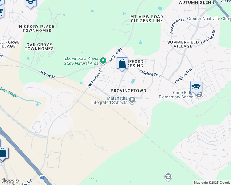 map of restaurants, bars, coffee shops, grocery stores, and more near 5861 Monroe Crossing in Nashville