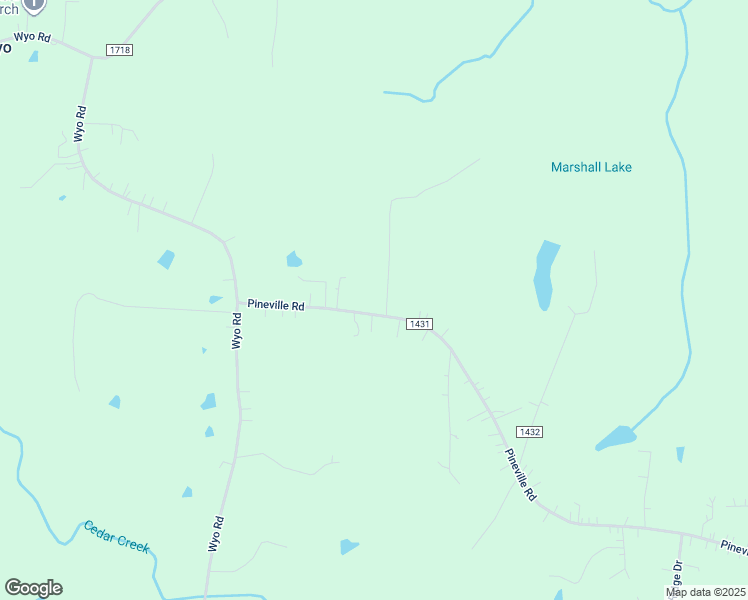 map of restaurants, bars, coffee shops, grocery stores, and more near Pineville Road in Mocksville