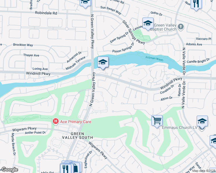 map of restaurants, bars, coffee shops, grocery stores, and more near 187 Reed Lane in Henderson