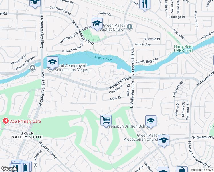 map of restaurants, bars, coffee shops, grocery stores, and more near 1967 Moyer Drive in Henderson