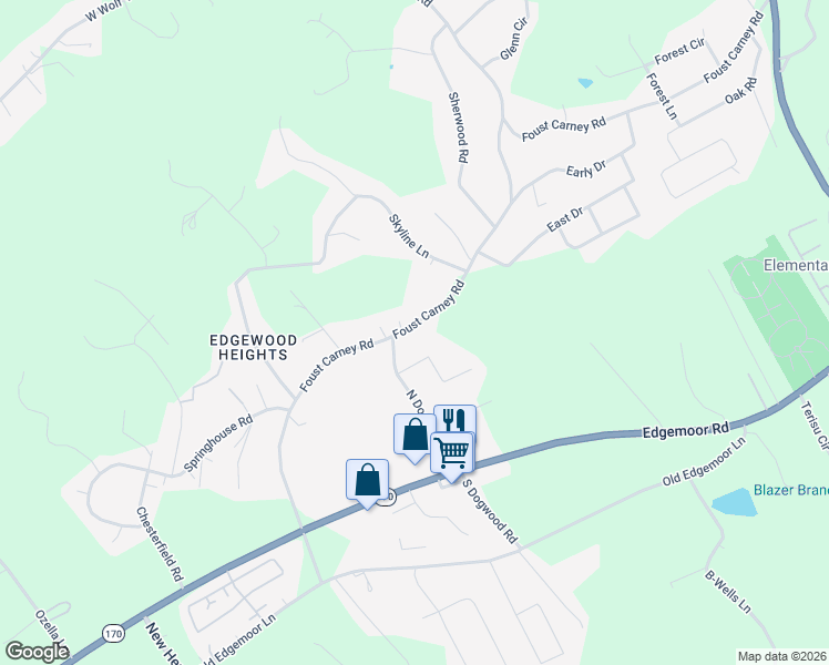 map of restaurants, bars, coffee shops, grocery stores, and more near 1033 Foust Carney Road in Powell