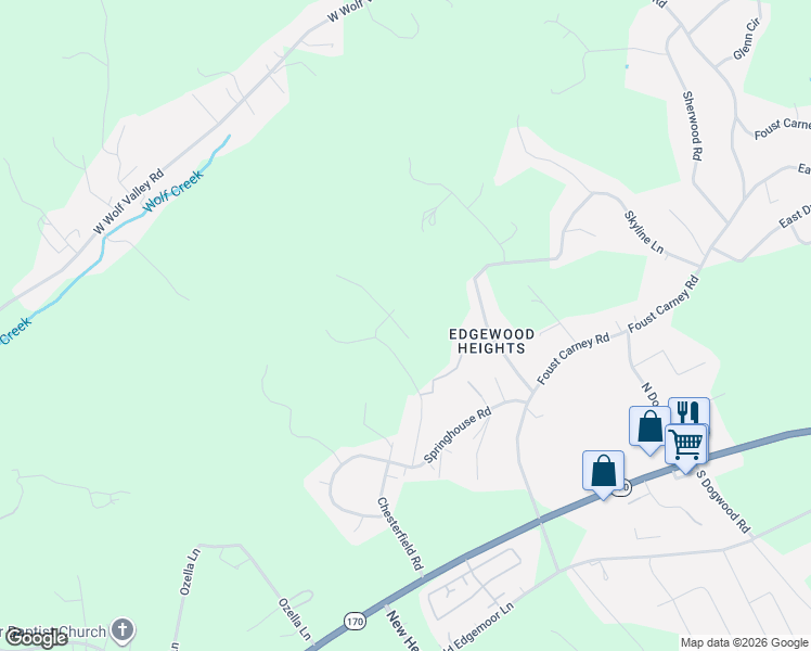 map of restaurants, bars, coffee shops, grocery stores, and more near 109 Ambassador Lane in Powell