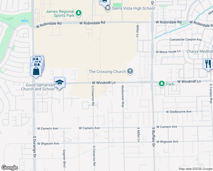 map of restaurants, bars, coffee shops, grocery stores, and more near 8112 Rockflower Street in Las Vegas