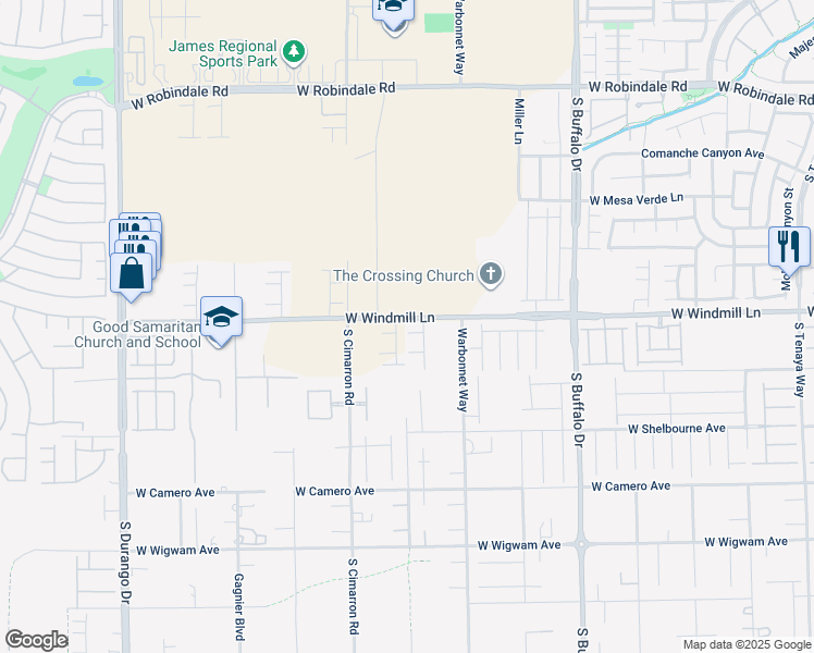 map of restaurants, bars, coffee shops, grocery stores, and more near 8090 Chocolate Hills Court in Las Vegas