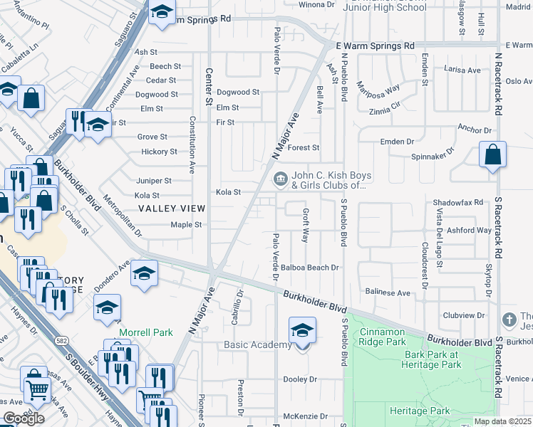 map of restaurants, bars, coffee shops, grocery stores, and more near 309 Eastminister Court in Henderson