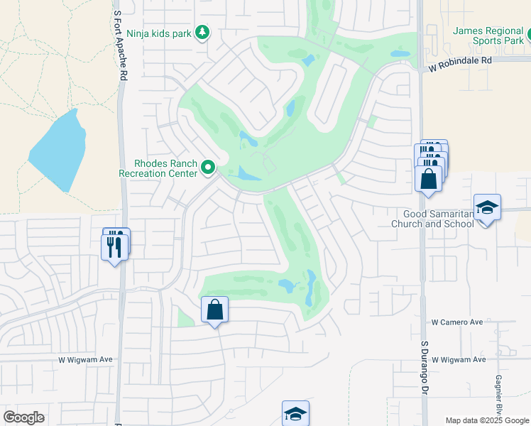 map of restaurants, bars, coffee shops, grocery stores, and more near 406 1st on Drive in Las Vegas