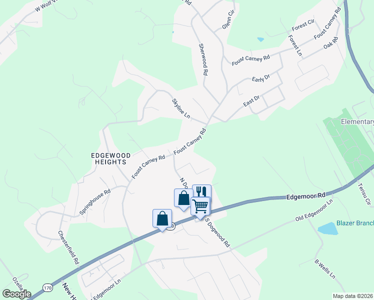 map of restaurants, bars, coffee shops, grocery stores, and more near 1033 Foust Carney Road in Powell