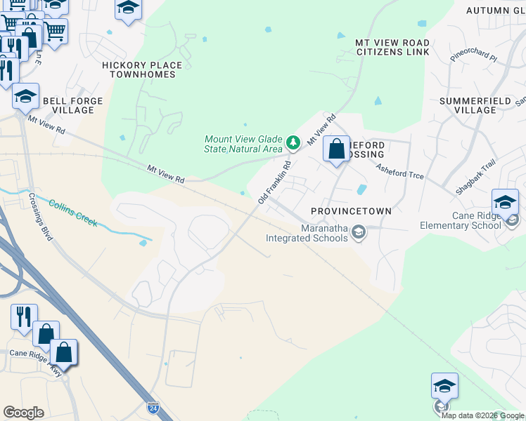 map of restaurants, bars, coffee shops, grocery stores, and more near 1014 Halifax Lane in Nashville
