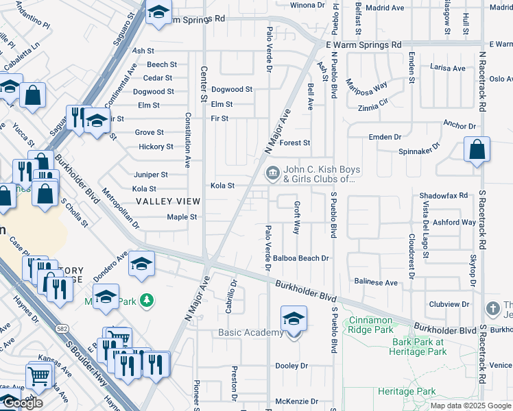 map of restaurants, bars, coffee shops, grocery stores, and more near 307 Eastminister Court in Henderson