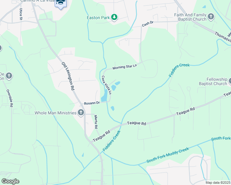 map of restaurants, bars, coffee shops, grocery stores, and more near 3849 Casa Vista Lane in Winston-Salem