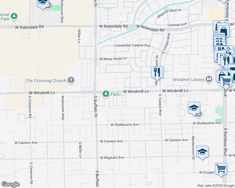 map of restaurants, bars, coffee shops, grocery stores, and more near 8116 Altamont Ridge Street in Las Vegas