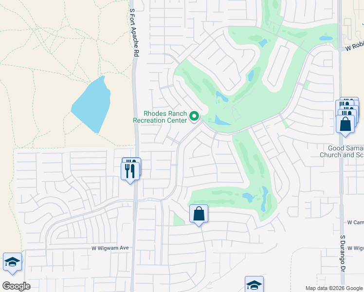 map of restaurants, bars, coffee shops, grocery stores, and more near 417 Center Green Drive in Las Vegas