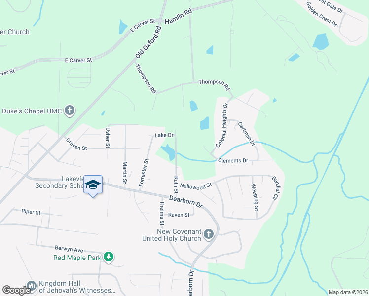 map of restaurants, bars, coffee shops, grocery stores, and more near 3026 Ruth Street in Durham