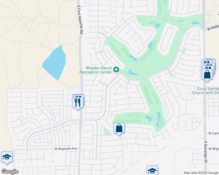 map of restaurants, bars, coffee shops, grocery stores, and more near 417 Center Green Drive in Las Vegas