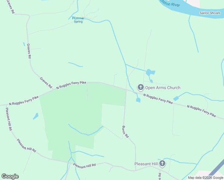 map of restaurants, bars, coffee shops, grocery stores, and more near 8616 North Ruggles Ferry Pike in Strawberry Plains