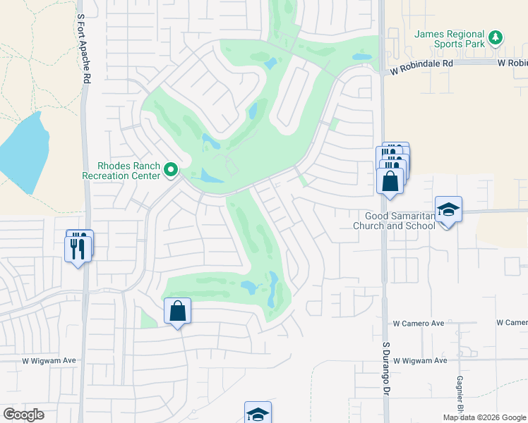 map of restaurants, bars, coffee shops, grocery stores, and more near 365 Foster Springs Road in Las Vegas