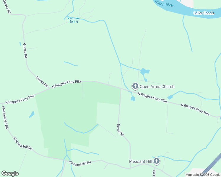 map of restaurants, bars, coffee shops, grocery stores, and more near 8616 North Ruggles Ferry Pike in Strawberry Plains