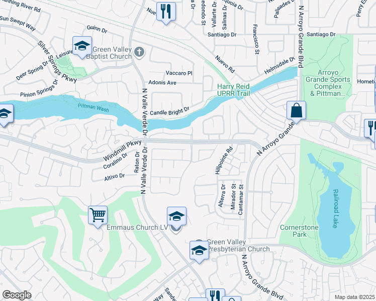 map of restaurants, bars, coffee shops, grocery stores, and more near 1875 Fairfield Terrace in Henderson