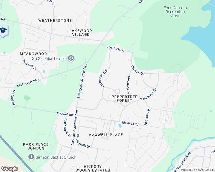 map of restaurants, bars, coffee shops, grocery stores, and more near 4112 Pepperwood Drive in Nashville