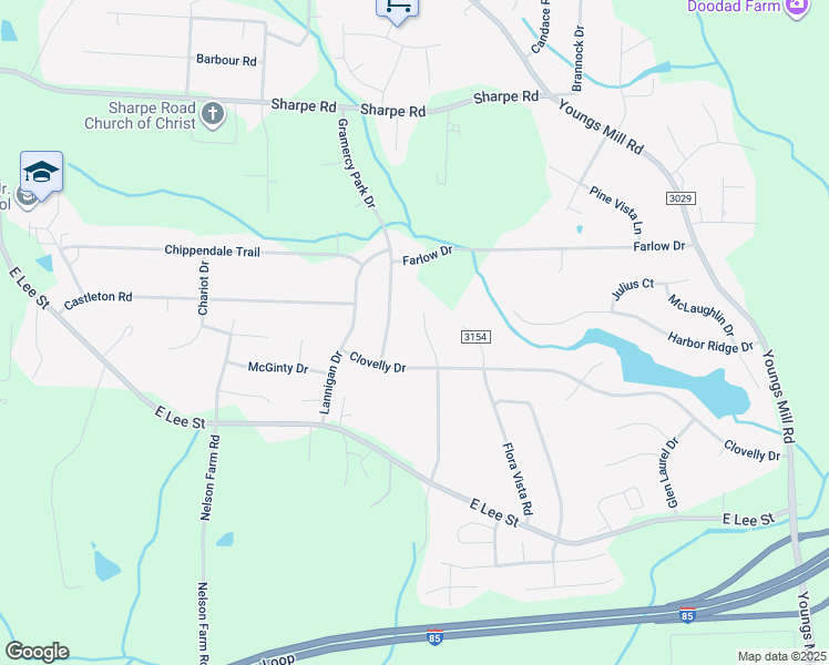 map of restaurants, bars, coffee shops, grocery stores, and more near 2288 Rothwood Acres Road in Greensboro
