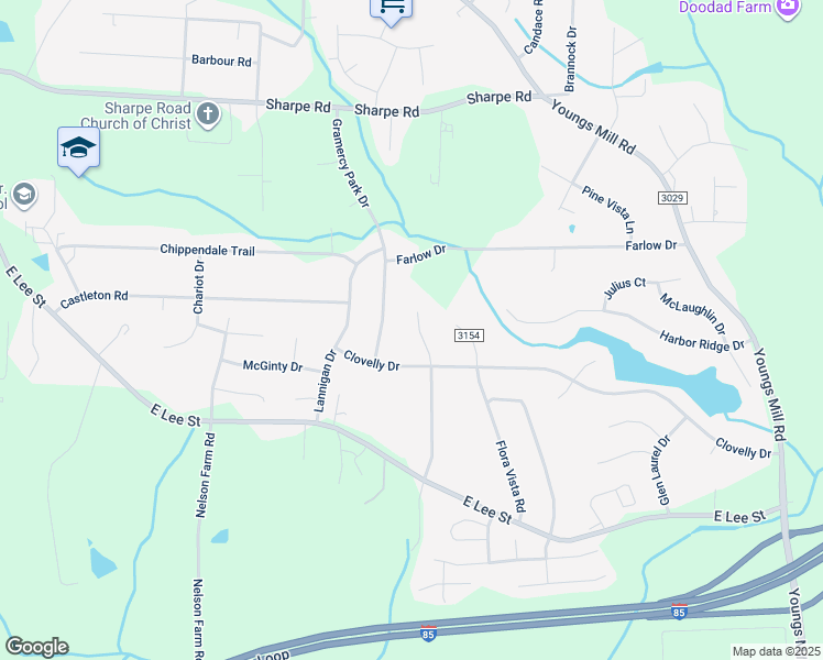 map of restaurants, bars, coffee shops, grocery stores, and more near 2288 Rothwood Acres Road in Greensboro