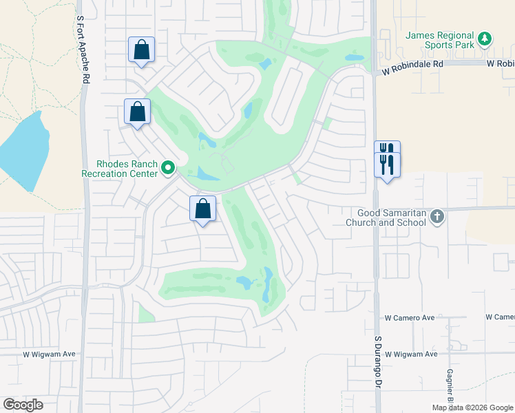 map of restaurants, bars, coffee shops, grocery stores, and more near 365 Foster Springs Road in Las Vegas