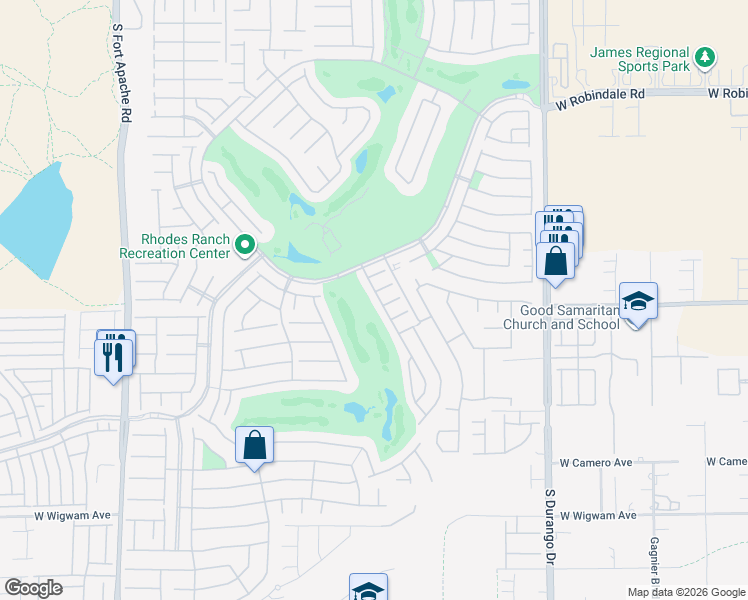 map of restaurants, bars, coffee shops, grocery stores, and more near 365 Foster Springs Road in Las Vegas