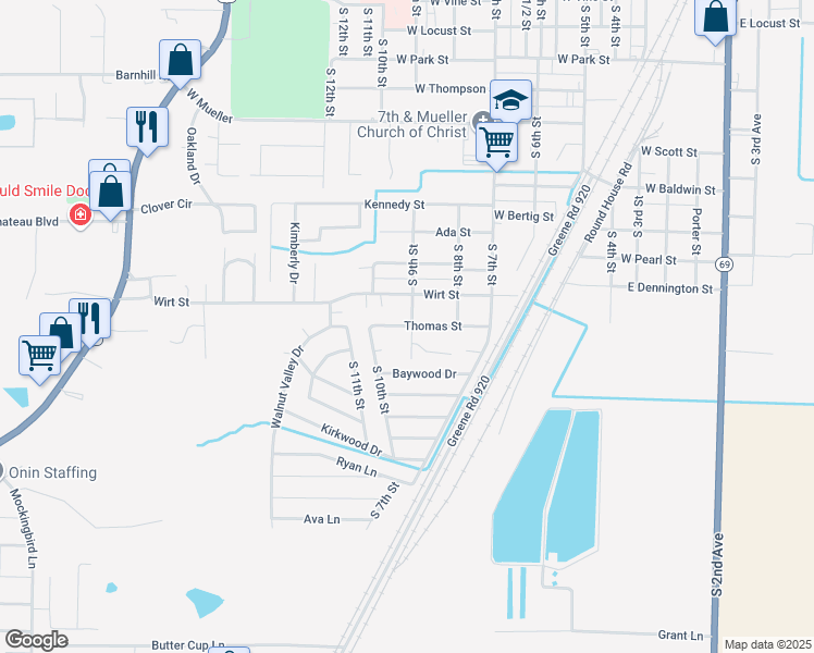 map of restaurants, bars, coffee shops, grocery stores, and more near 904 South 9th Street in Paragould