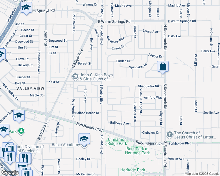map of restaurants, bars, coffee shops, grocery stores, and more near 815 Wintersweet Road in Henderson