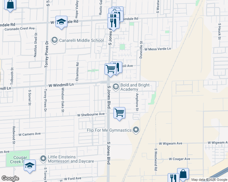 map of restaurants, bars, coffee shops, grocery stores, and more near 6056 Atlantis Dream Avenue in Las Vegas