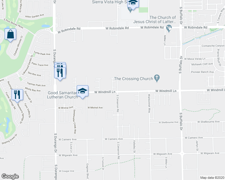 map of restaurants, bars, coffee shops, grocery stores, and more near 8013 Green River Knob Street in Las Vegas