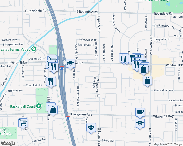 map of restaurants, bars, coffee shops, grocery stores, and more near 8208 Gila Bend in Las Vegas