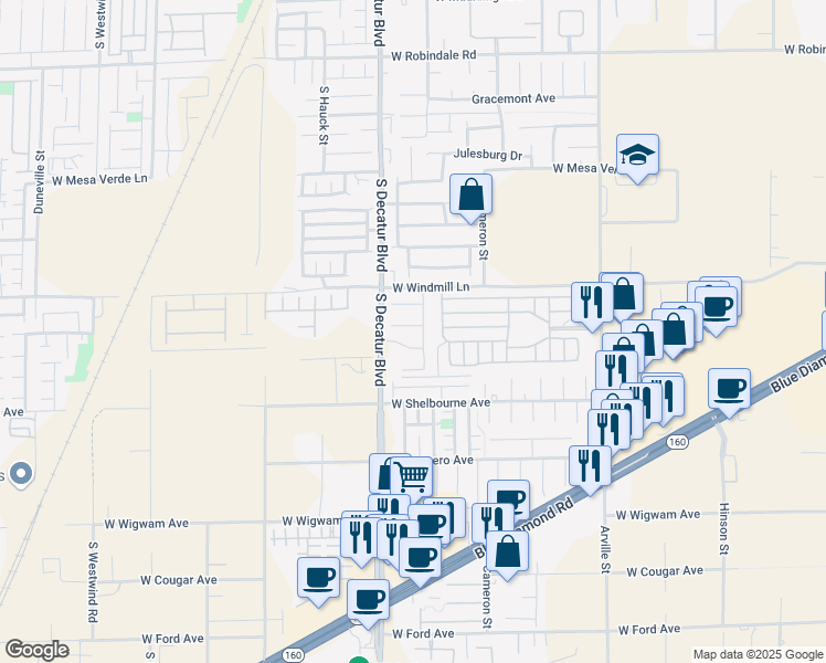 map of restaurants, bars, coffee shops, grocery stores, and more near 4831 Jubilee Diamond Court in Las Vegas