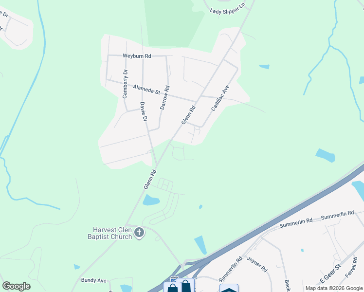 map of restaurants, bars, coffee shops, grocery stores, and more near 3700-3724 Glenn Road in Durham
