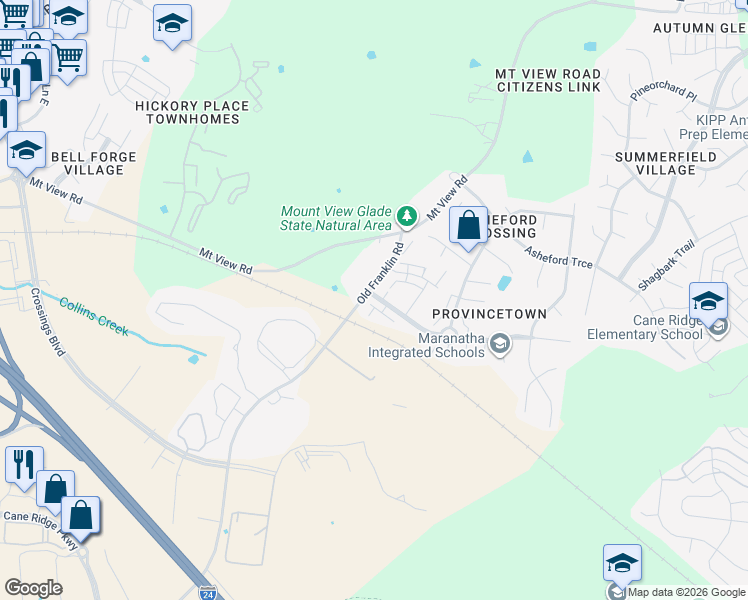 map of restaurants, bars, coffee shops, grocery stores, and more near 5800 Monroe Crossing in Nashville