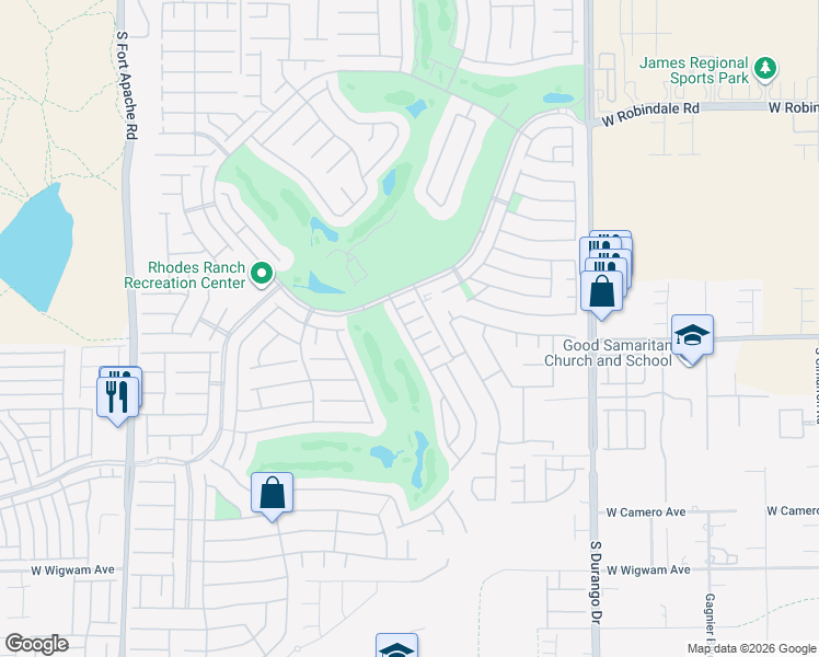 map of restaurants, bars, coffee shops, grocery stores, and more near 57 Daisy Springs Court in Las Vegas