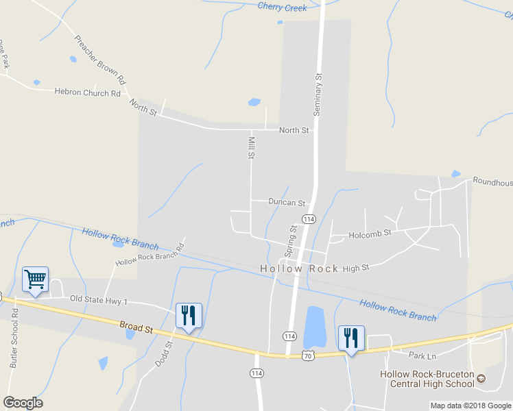 map of restaurants, bars, coffee shops, grocery stores, and more near 390 Mill Street in Hollow Rock