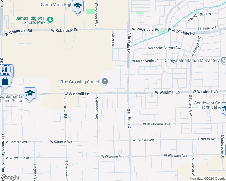 map of restaurants, bars, coffee shops, grocery stores, and more near 7895 Bethel Heights Lane in Las Vegas