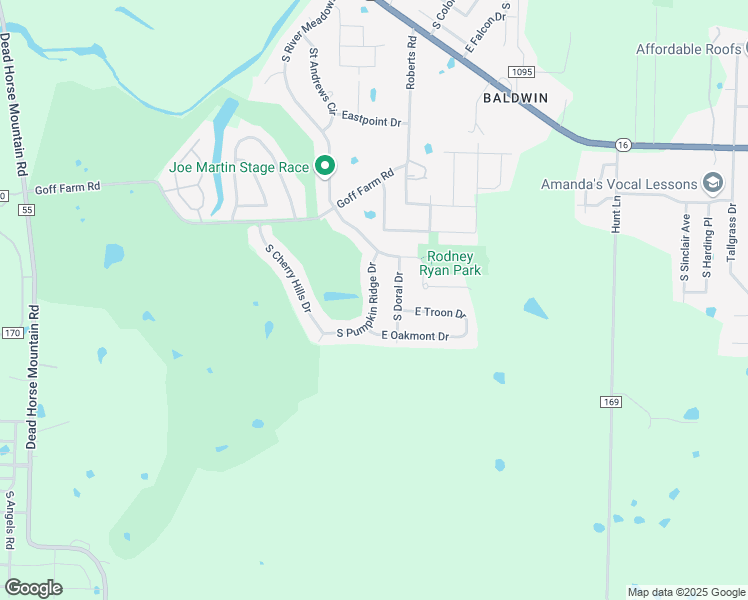 map of restaurants, bars, coffee shops, grocery stores, and more near South Pumpkin Ridge Drive in Fayetteville