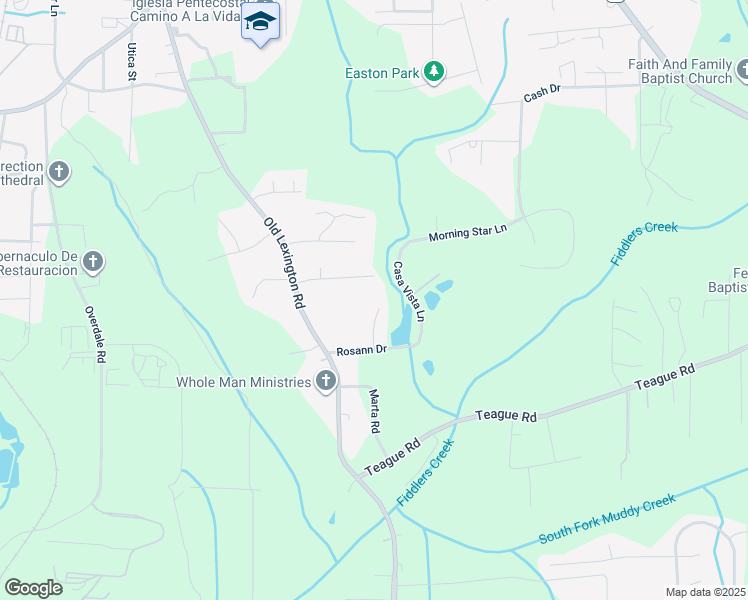 map of restaurants, bars, coffee shops, grocery stores, and more near 3800 Spring Branch Drive in Winston-Salem