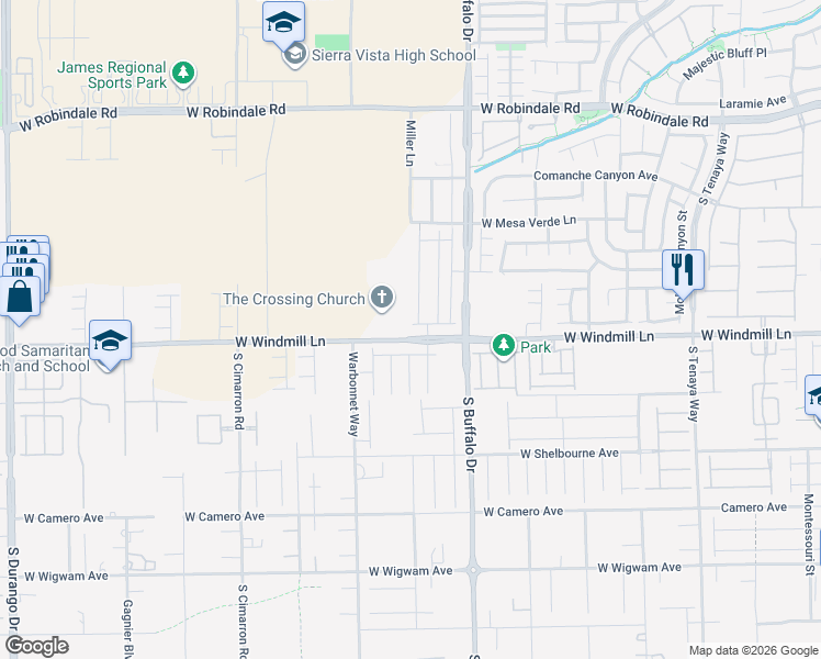 map of restaurants, bars, coffee shops, grocery stores, and more near 7895 Bethel Heights Lane in Las Vegas