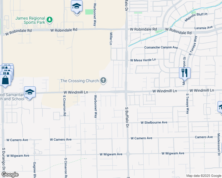map of restaurants, bars, coffee shops, grocery stores, and more near 7895 Bethel Heights Lane in Las Vegas
