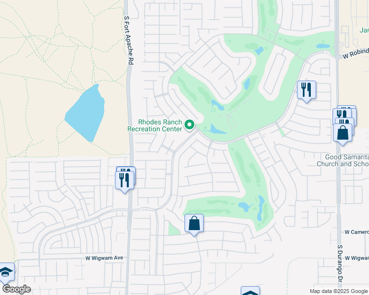 map of restaurants, bars, coffee shops, grocery stores, and more near 375 Center Green Drive in Las Vegas