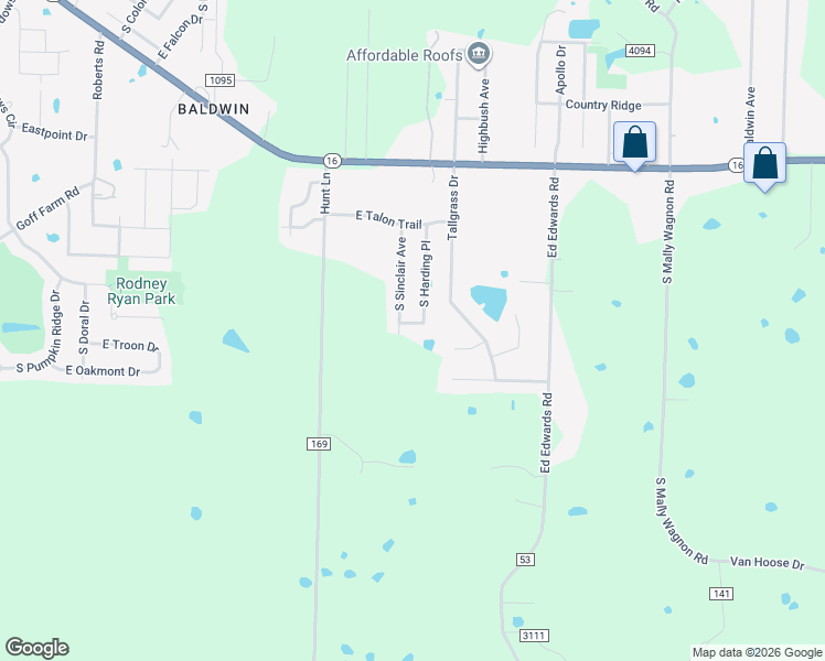 map of restaurants, bars, coffee shops, grocery stores, and more near 1878 South Sinclair Avenue in Fayetteville