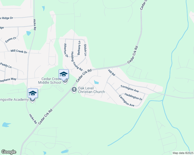 map of restaurants, bars, coffee shops, grocery stores, and more near 2059 Cedar Creek Road in Youngsville