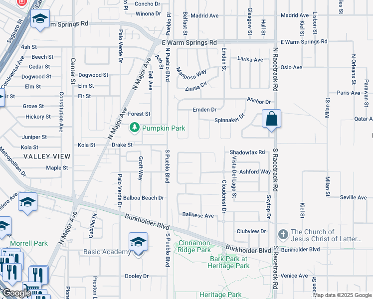 map of restaurants, bars, coffee shops, grocery stores, and more near 820 Wintersweet Road in Henderson