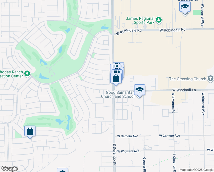 map of restaurants, bars, coffee shops, grocery stores, and more near 371 Tayman Park Avenue in Las Vegas