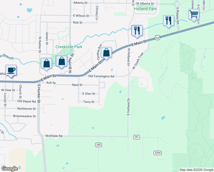 map of restaurants, bars, coffee shops, grocery stores, and more near 22 Wilma Avenue in Farmington